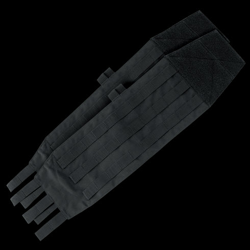 The Condor VAS Modular Cummerbund | SALE is shown laid flat on a white background, featuring black tactical nylon with multiple loops, hook-and-loop fasteners, and attachment points.
